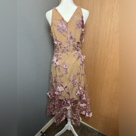 Dress The Population Audrey Dress, Lilac/Nude, Size Medium (v) - Picture 7 of 14
